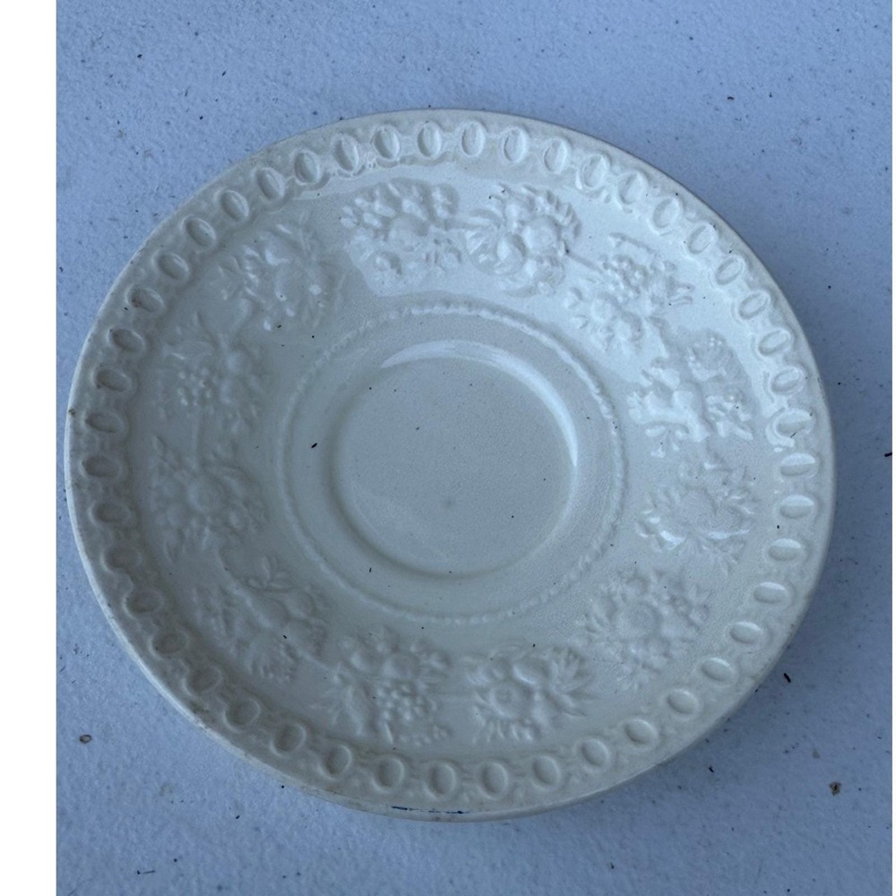 Vintage Wedgwood Wellesley Cream Embossed Saucer Etruria Barlaston England